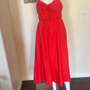 All In Favor Sweetheart Red Midi Dress NWT